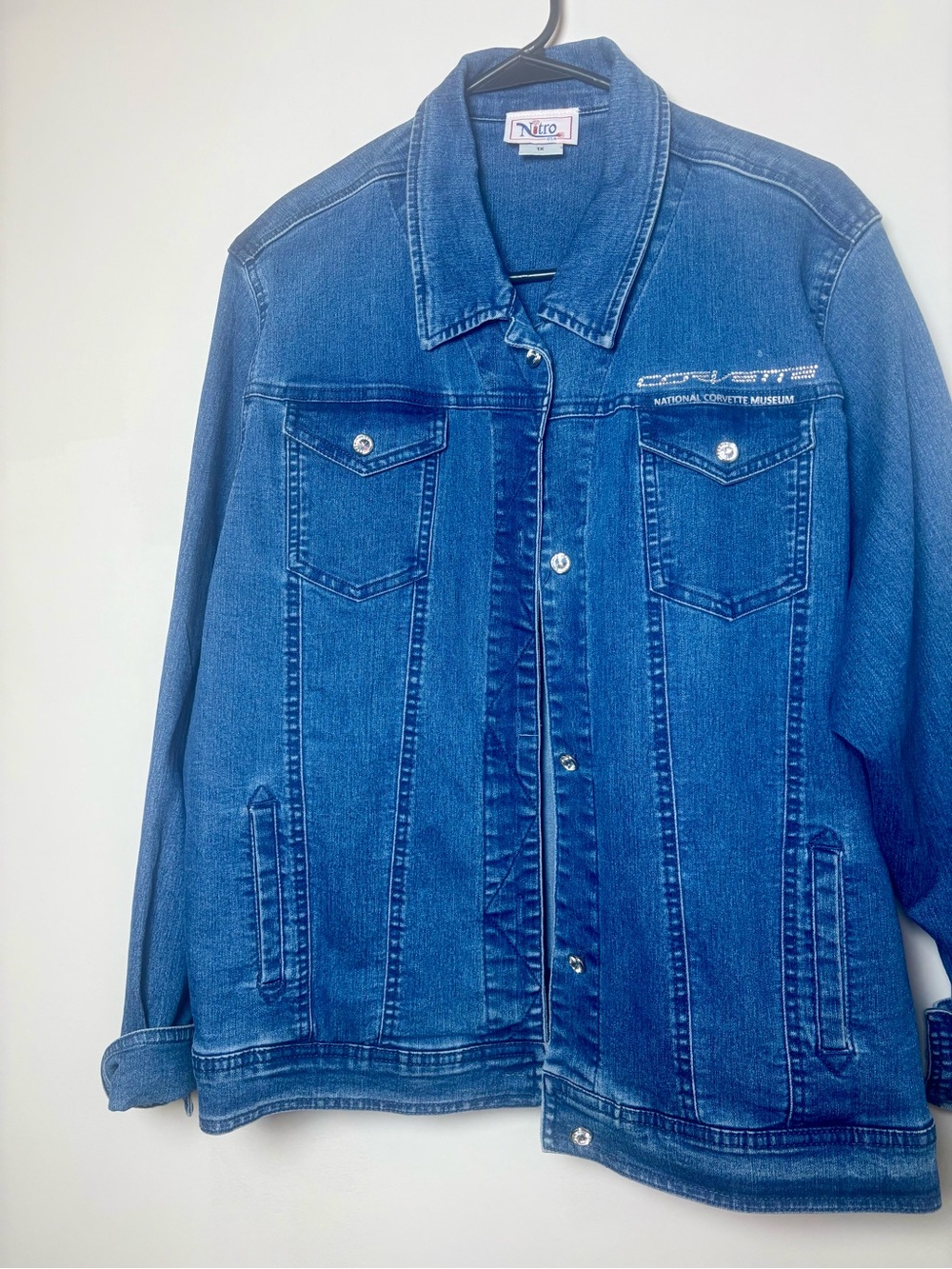 Blue Denim Jean Jacket - Corvette Embroidered